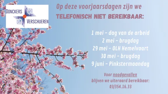 Sluitingsdagen lente 2025